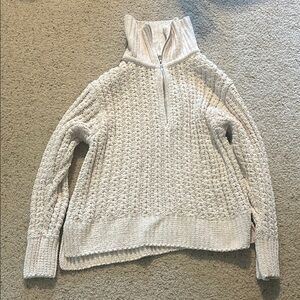 Aerie Cream Chunky Knit Turtleneck Sweater